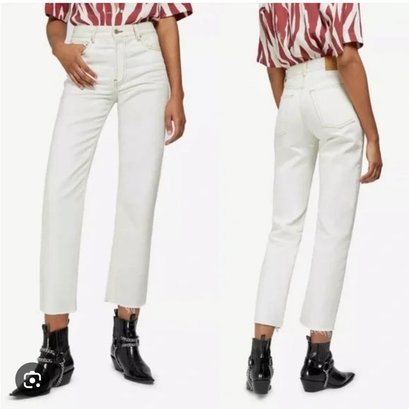 Anine Bing Jackie Straight Leg White Jeans Size 27 - Picture 1 of 7